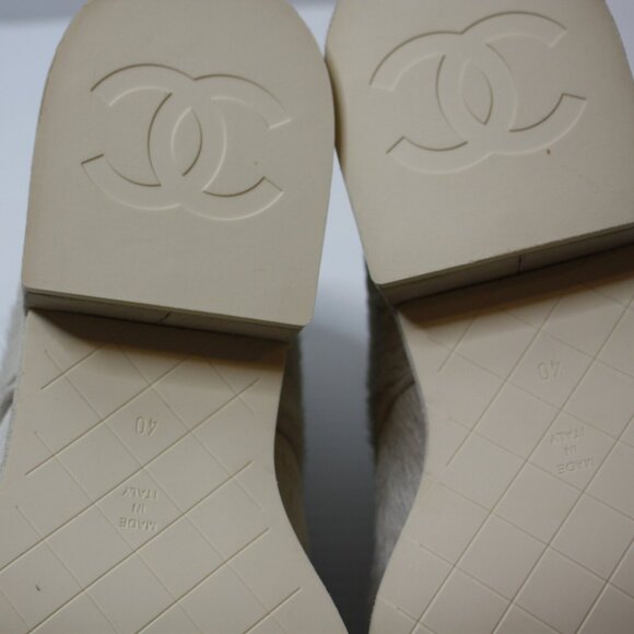 Chanel 45mm 2 Tone Parade Lace Up Boots Pony Hair in size EU 40 / US 10 NEW - Picture 13 of 15